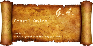 Gosztl Anina névjegykártya